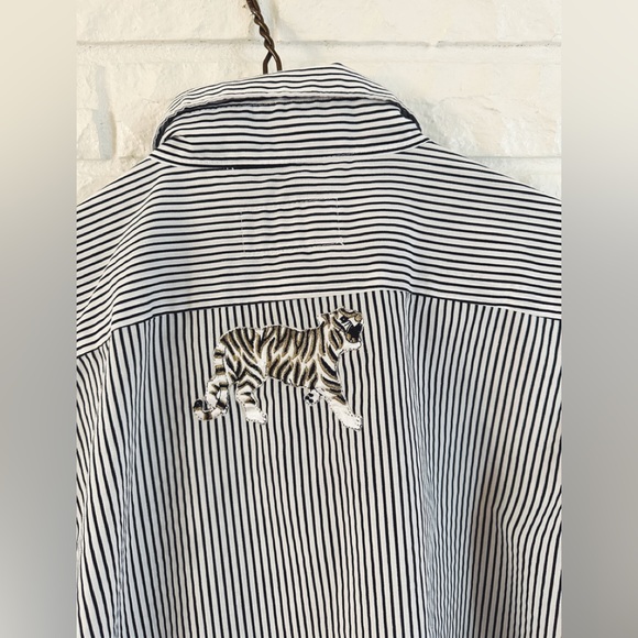 Get Lucky Striped Button Down with Gold Animal Accents - Picture 6 of 6